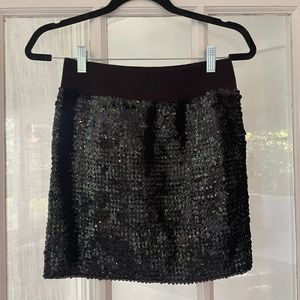 Lily White Black Sequin Mini Skirt